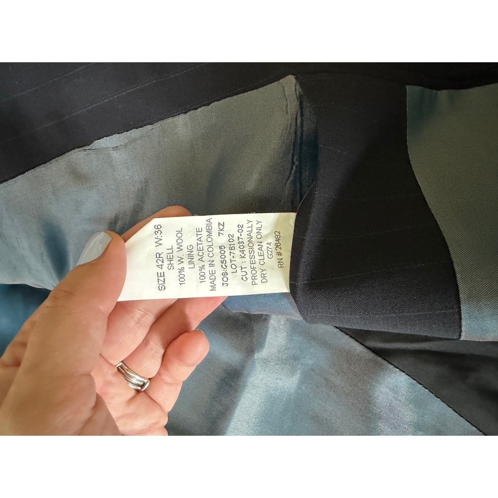 Kenneth Cole Reaction Mens Black Pinstripe 3-Button Blazer Sport Coat Jacket - Picture 10 of 11